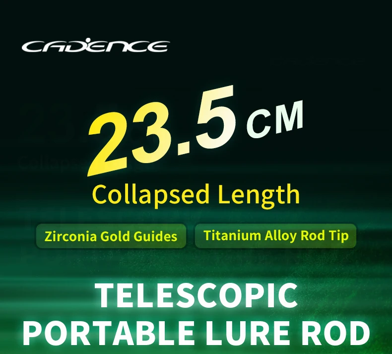 Cadence Elves Ultralight Telescopic Fishing Rod 77g 23.5cm 3kg Test Curve Lightweight Portable Fishing Gear