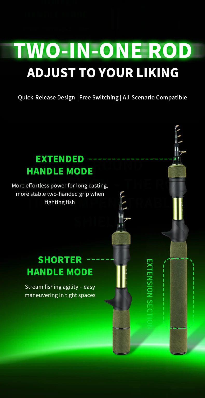 Cadence Elves Ultralight Telescopic Fishing Rod 77g 23.5cm 3kg Test Curve Lightweight Portable Fishing Gear