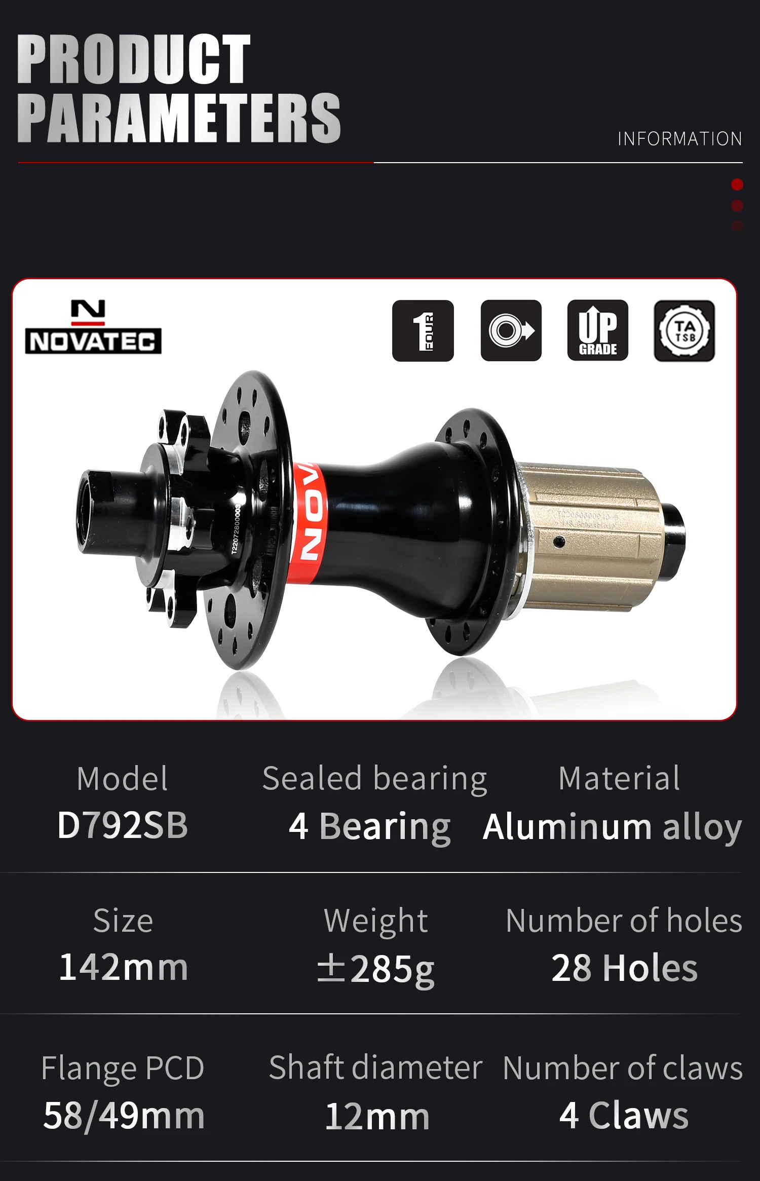Novatec D791SB D792SB MTB Road Bicycle Disc Brake Hubs 100x12 142x12 100x9 135x10 6-Bolt 24/28/32H Center Lock QR 8 9 10 11S