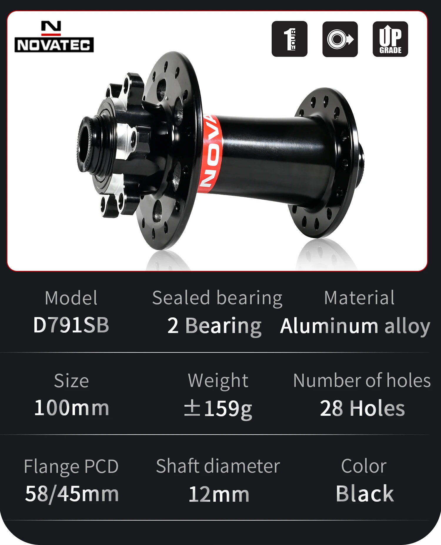 Novatec D791SB D792SB MTB Road Bicycle Disc Brake Hubs 100x12 142x12 100x9 135x10 6-Bolt 24/28/32H Center Lock QR 8 9 10 11S