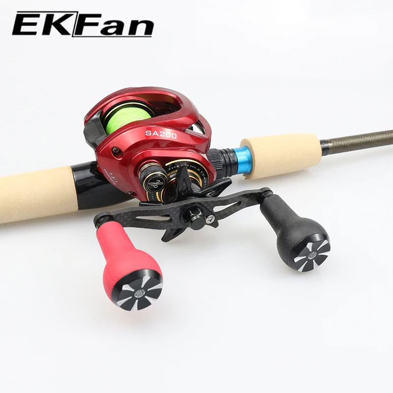 EKFan Baitcasting Fishing Reel Handle 105mm Carbon Fiber TPE Knob for Dai/Shima 8x5mm Modification Reel Handle Saltwater