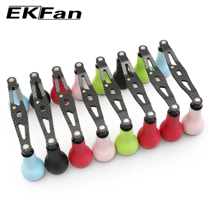 EKFan Baitcasting Fishing Reel Handle 105mm Carbon Fiber TPE Knob for Dai/Shima 8x5mm Modification Reel Handle Saltwater