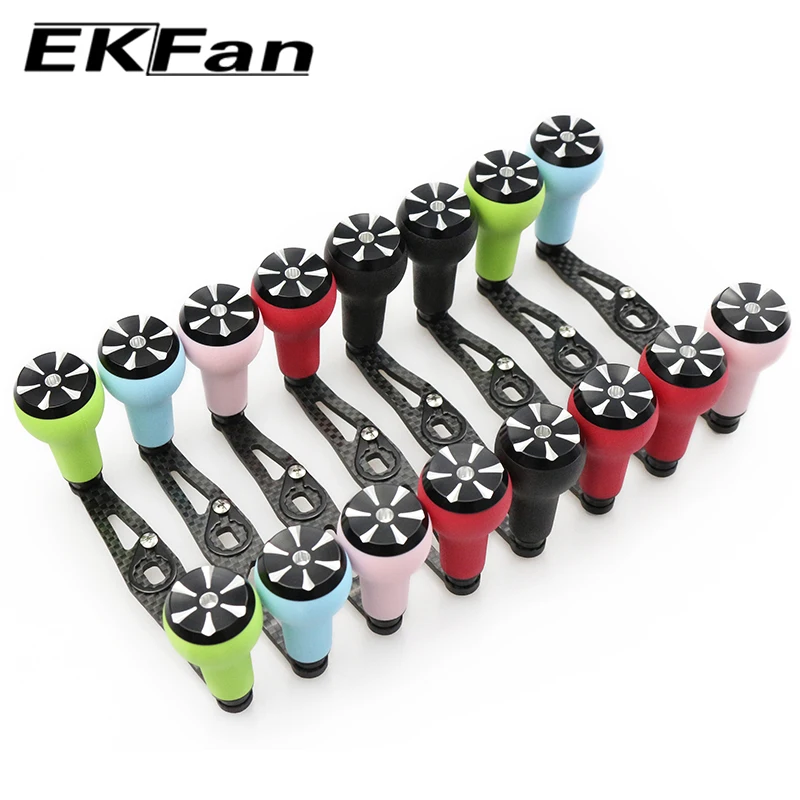 EKFan Baitcasting Fishing Reel Handle 105mm Carbon Fiber TPE Knob for Dai/Shima 8x5mm Modification Reel Handle Saltwater