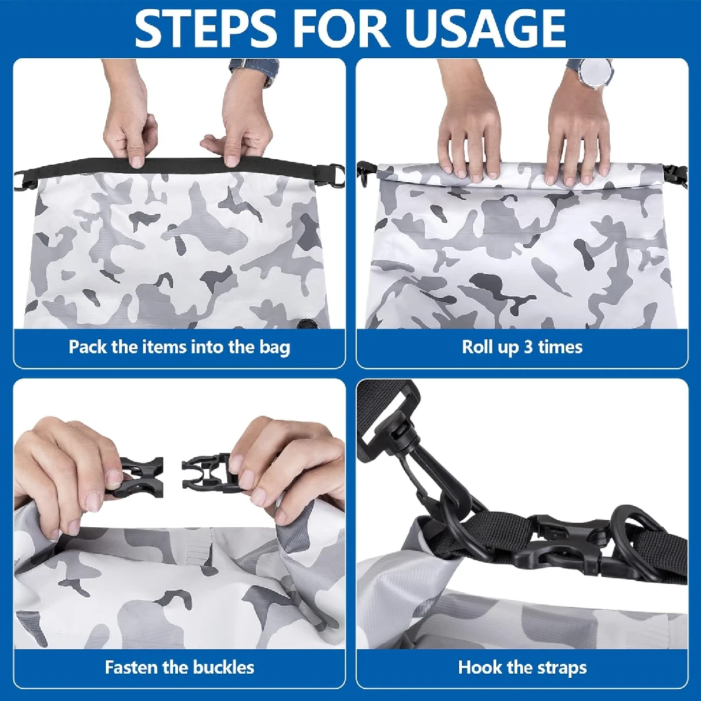 1PCS Floating Waterproof Dry Bag - Lightweight & Waterproof Bags Backpack for Kayaking, Camping,Paddle Boarding & Roll-Top Closu