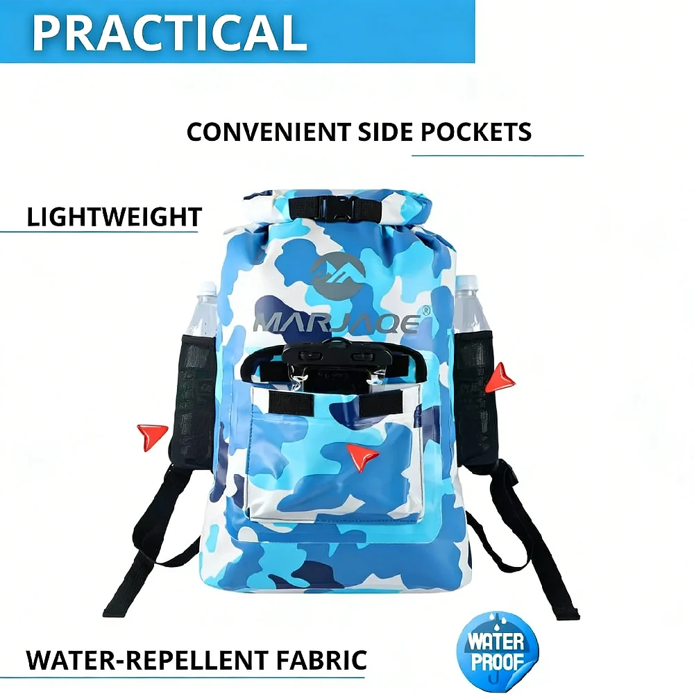 1PCS Floating Waterproof Dry Bag - Lightweight & Waterproof Bags Backpack for Kayaking, Camping,Paddle Boarding & Roll-Top Closu
