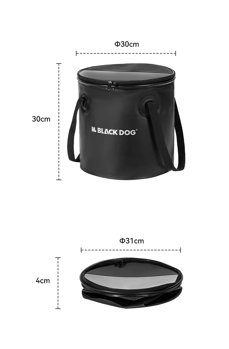 BLACKDOG Collapsible Water Bucket, Portable Foldable Camping Water Container Large Capacity 20L, Food Grade for Hiking Fishing