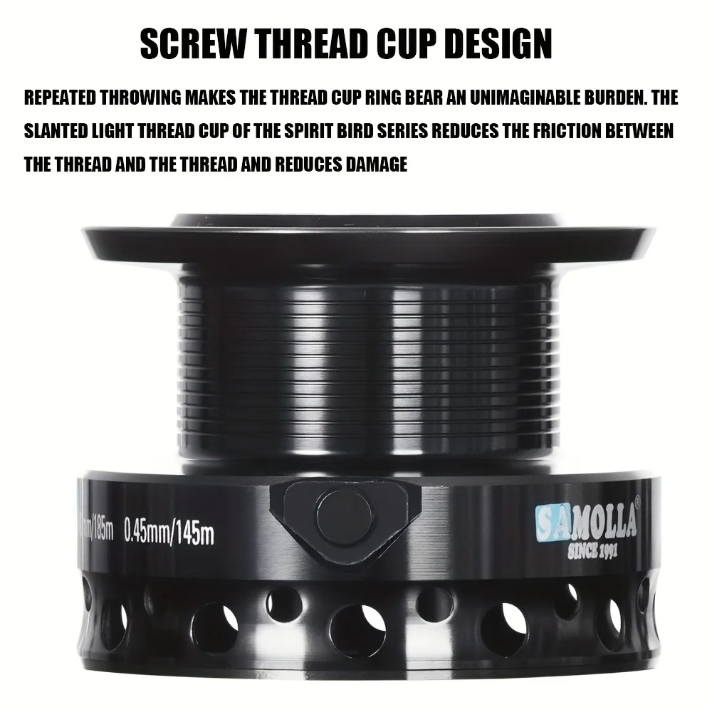 CAZULO New dual brake spinning wheels, seamless slanted mouth wire cup front and rear brakes, long throw carp wheels