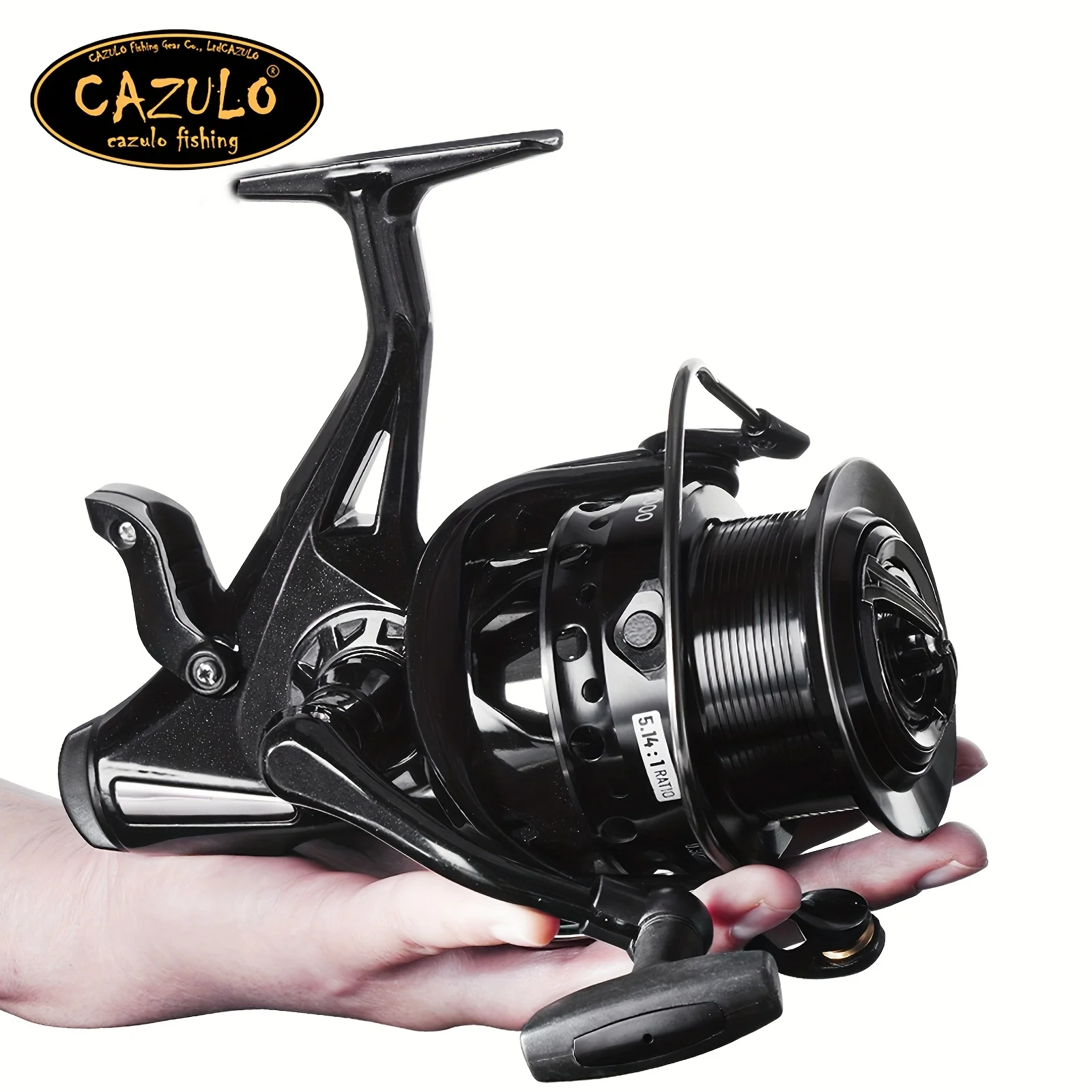 CAZULO New dual brake spinning wheels, seamless slanted mouth wire cup front and rear brakes, long throw carp wheels