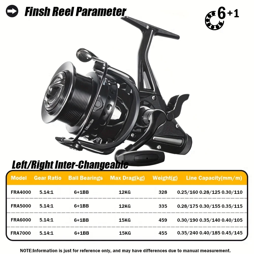 CAZULO New dual brake spinning wheels, seamless slanted mouth wire cup front and rear brakes, long throw carp wheels