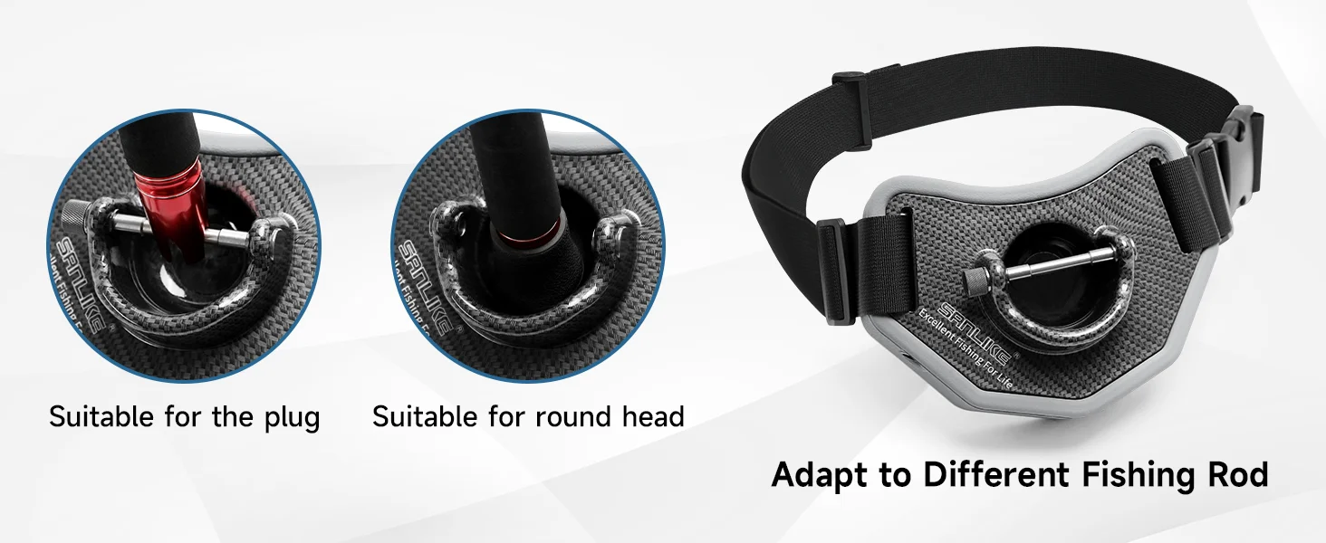 SANLIKE Fishing Belt Rod Holder,360 °Adjustable Fishing Fighting Waist Belt with EVA Padded Plastic Material Fishing Belt