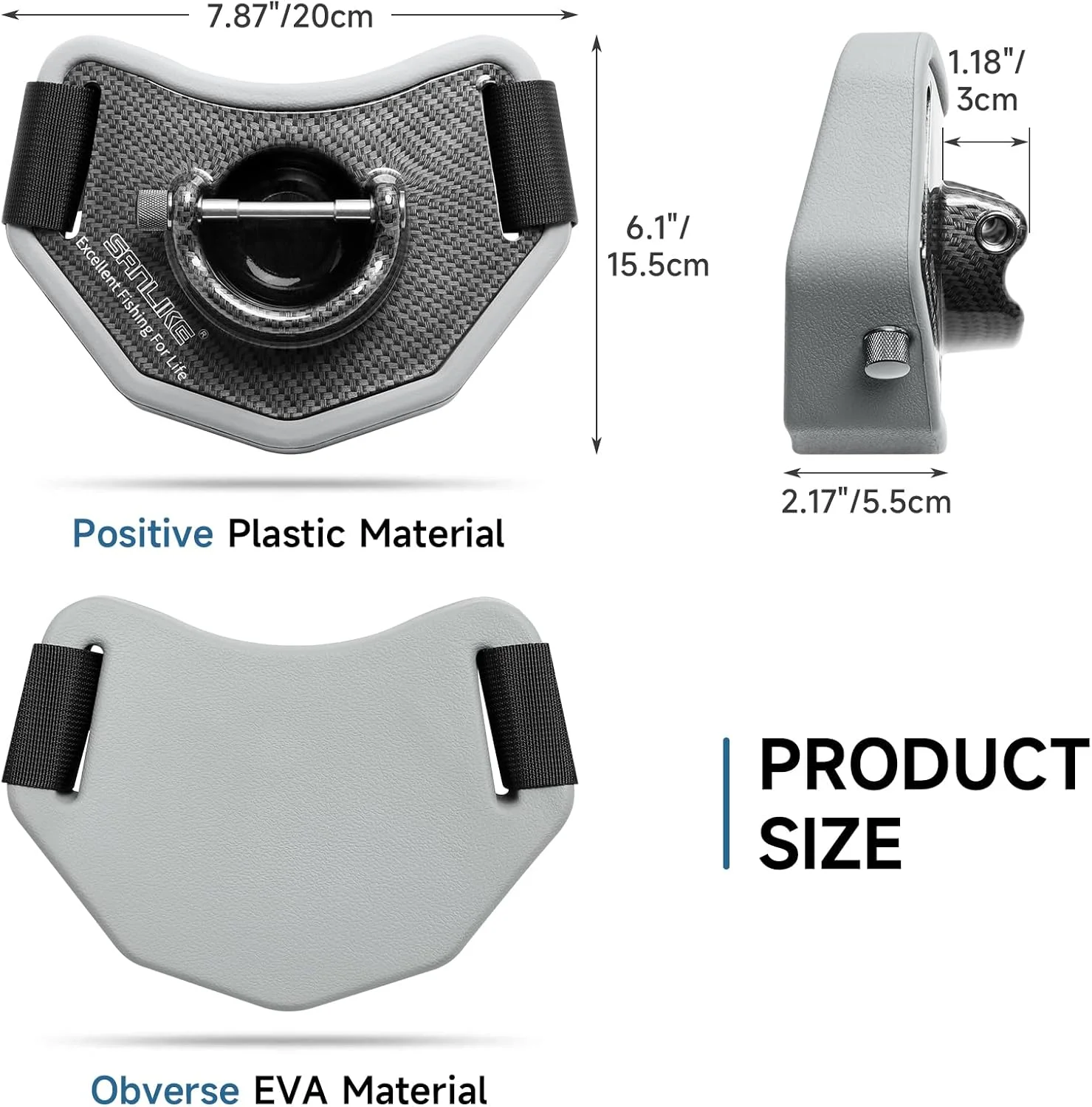 SANLIKE Fishing Belt Rod Holder,360 °Adjustable Fishing Fighting Waist Belt with EVA Padded Plastic Material Fishing Belt