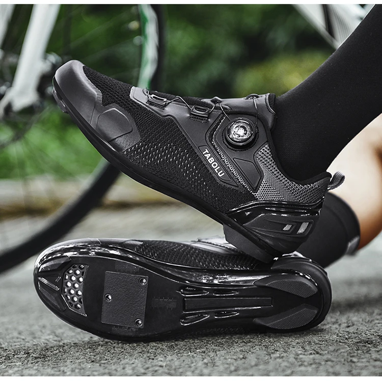 Men's Cycling Shoes Professional MTB Mountain Bike Shoes Knitted Breathable SPD Road Lock Shoes Ladies SPD Cleats Cycling Shoes