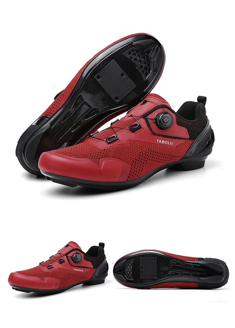 Men's Cycling Shoes Professional MTB Mountain Bike Shoes Knitted Breathable SPD Road Lock Shoes Ladies SPD Cleats Cycling Shoes