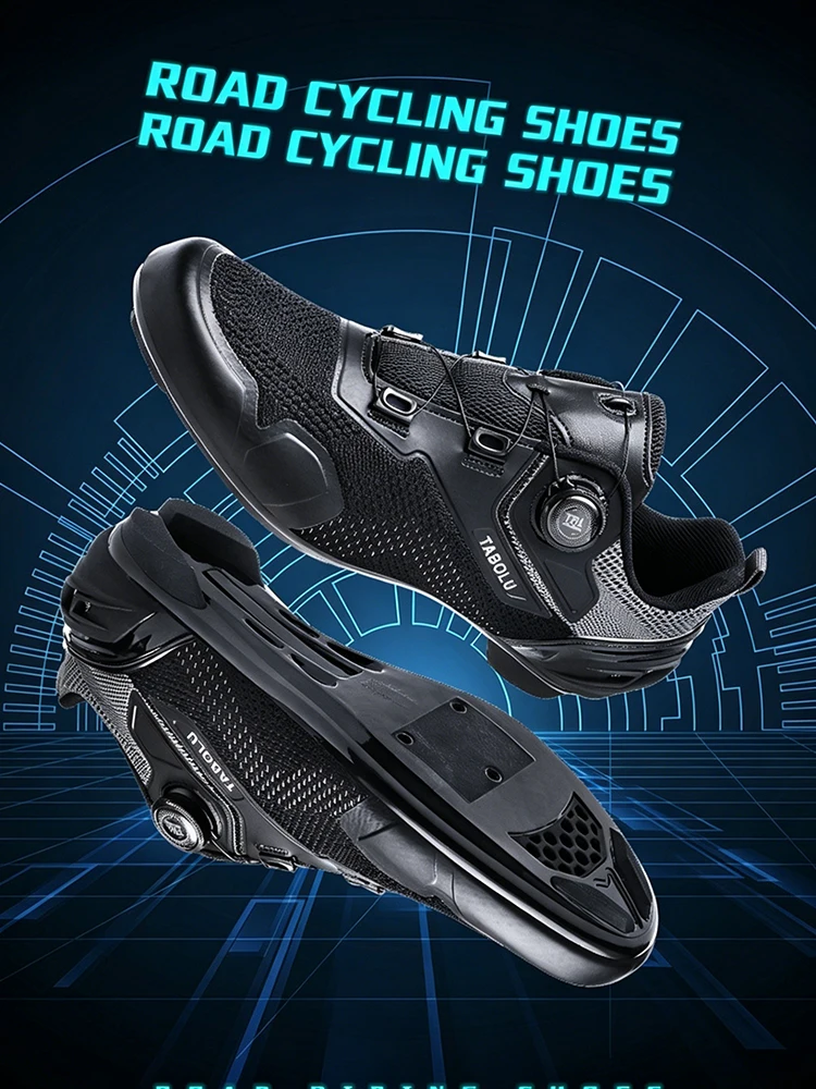 Men's Cycling Shoes Professional MTB Mountain Bike Shoes Knitted Breathable SPD Road Lock Shoes Ladies SPD Cleats Cycling Shoes