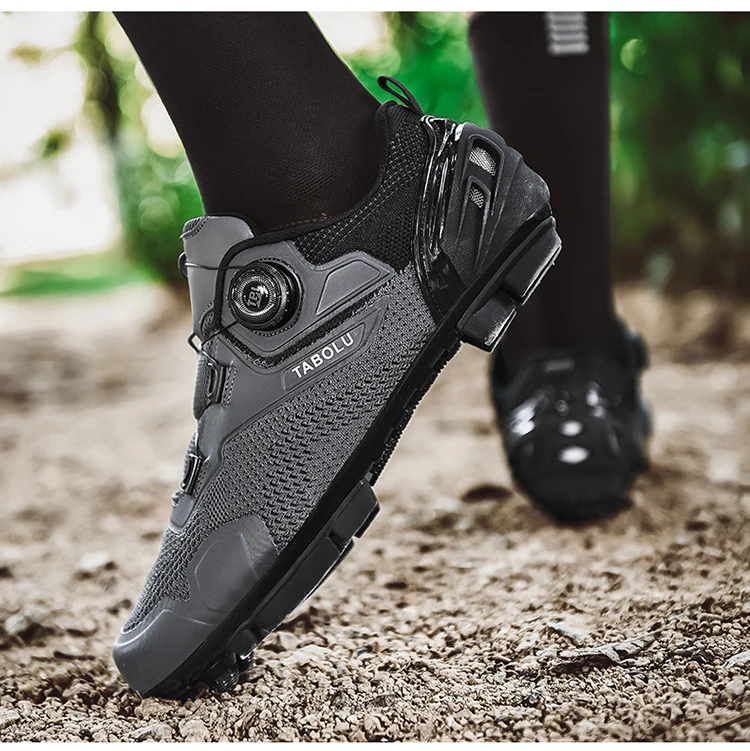 Men's Cycling Shoes Professional MTB Mountain Bike Shoes Knitted Breathable SPD Road Lock Shoes Ladies SPD Cleats Cycling Shoes