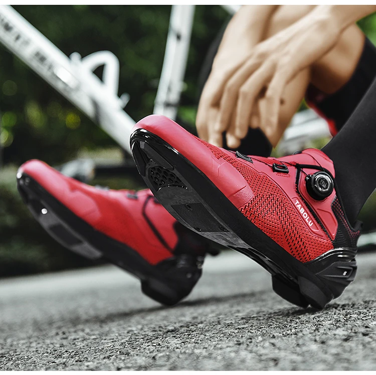 Men's Cycling Shoes Professional MTB Mountain Bike Shoes Knitted Breathable SPD Road Lock Shoes Ladies SPD Cleats Cycling Shoes