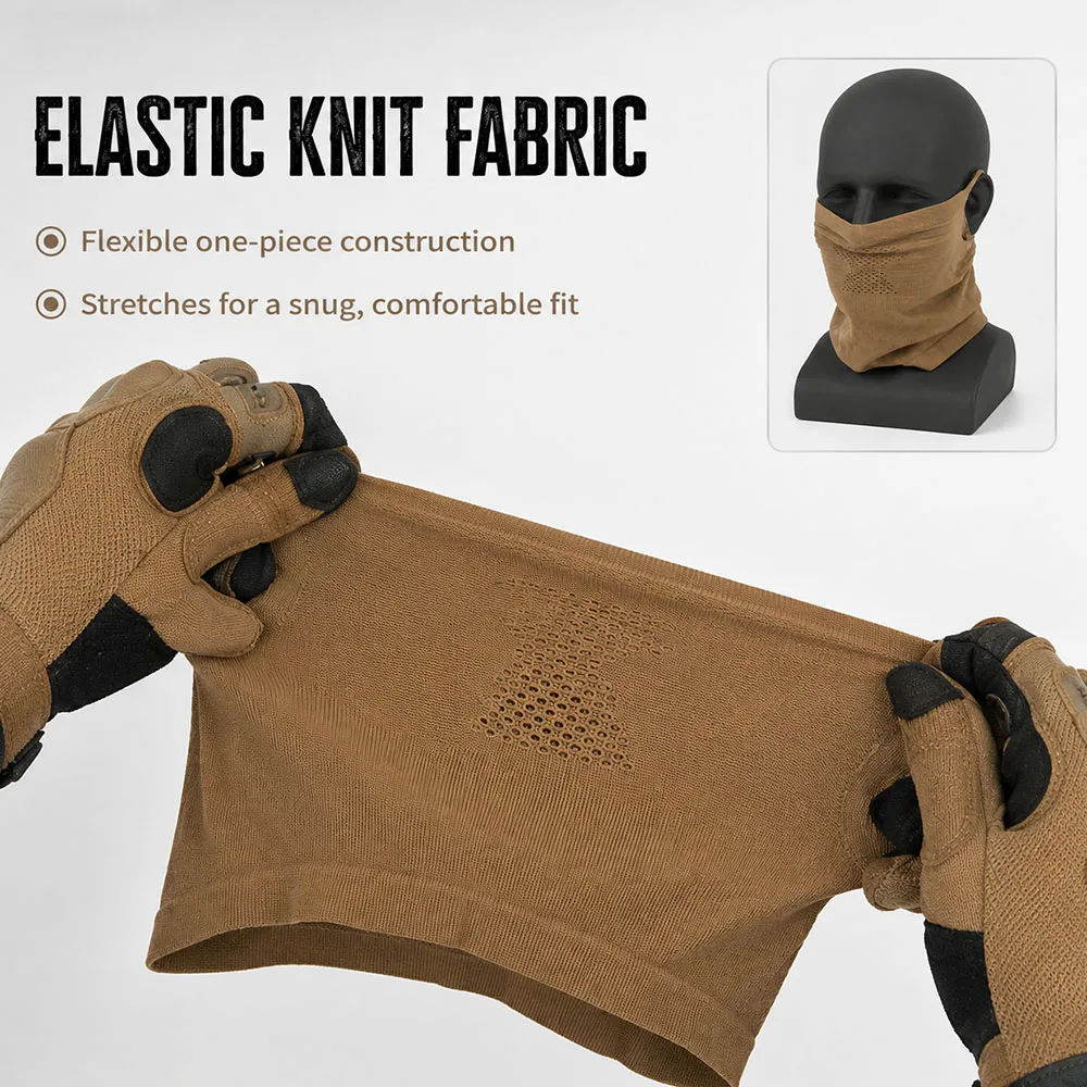 Tactical Protective Face Mask Breathable Knit Neck Gaiter with Steel Mesh Guard for Airsoft Paintball Hunting Training Outdoor