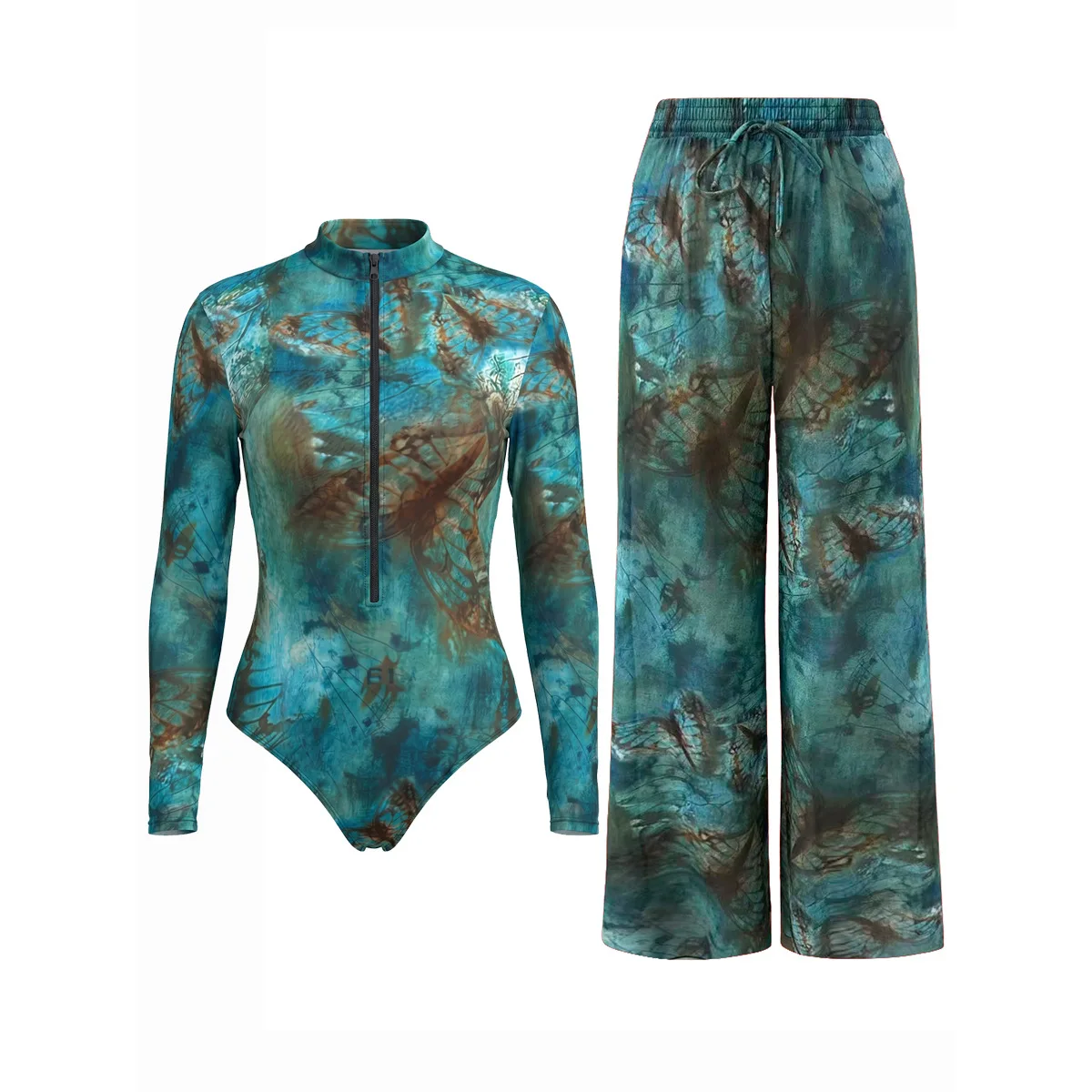 Women's 2026 New Long Sleeve One Piece Swimsuit SPF Sun Protection Swimwear Long Pants Quick Dry Sexy Beach Suit Beachwear
