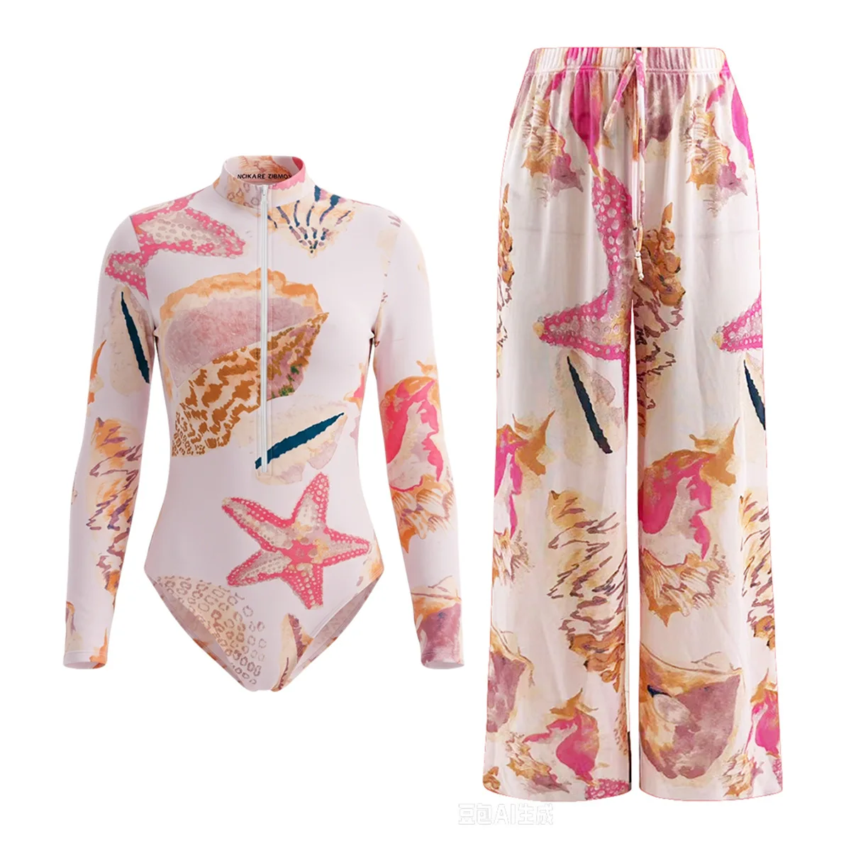 Women's 2026 New Long Sleeve One Piece Swimsuit SPF Sun Protection Swimwear Long Pants Quick Dry Sexy Beach Suit Beachwear