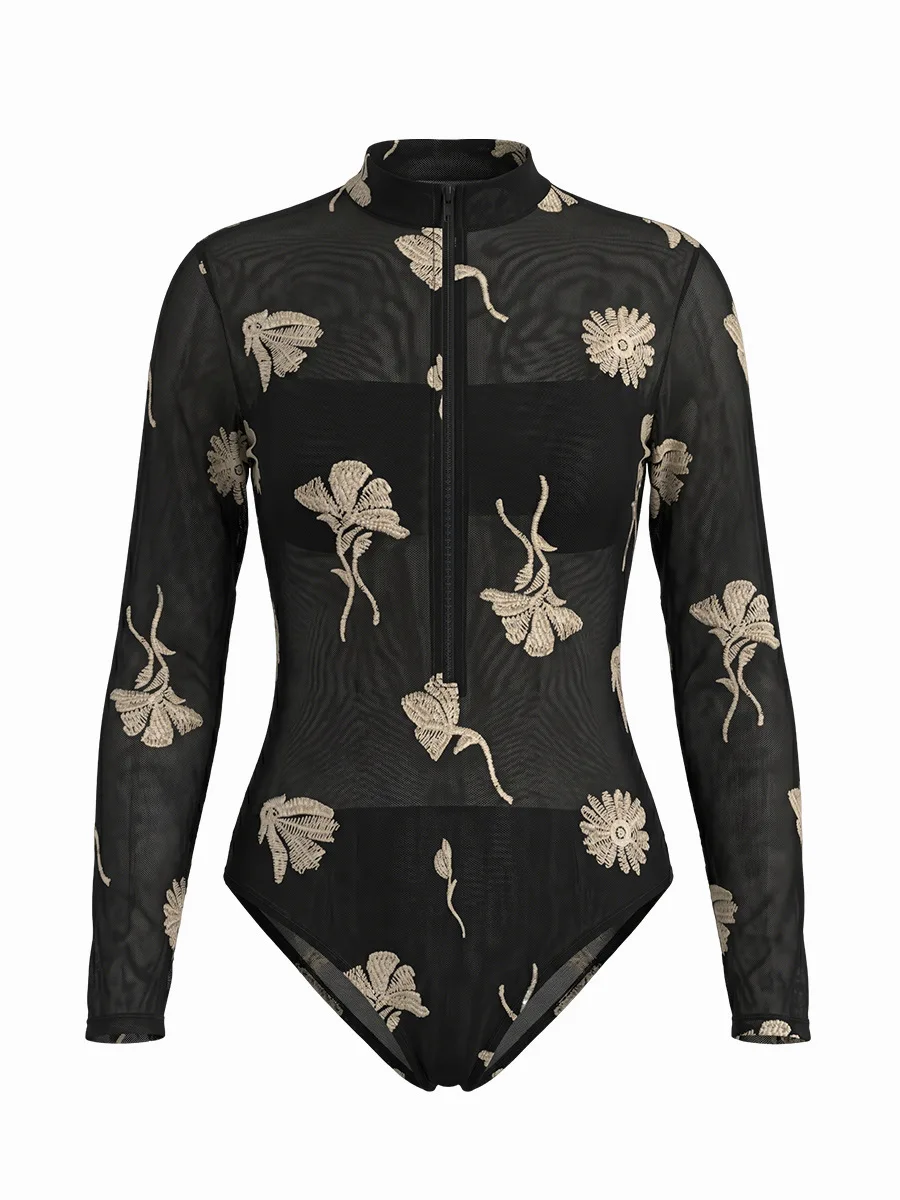 Women's 2026 New Long Sleeve One Piece Swimsuit SPF Sun Protection Swimwear Long Pants Quick Dry Sexy Beach Suit Beachwear