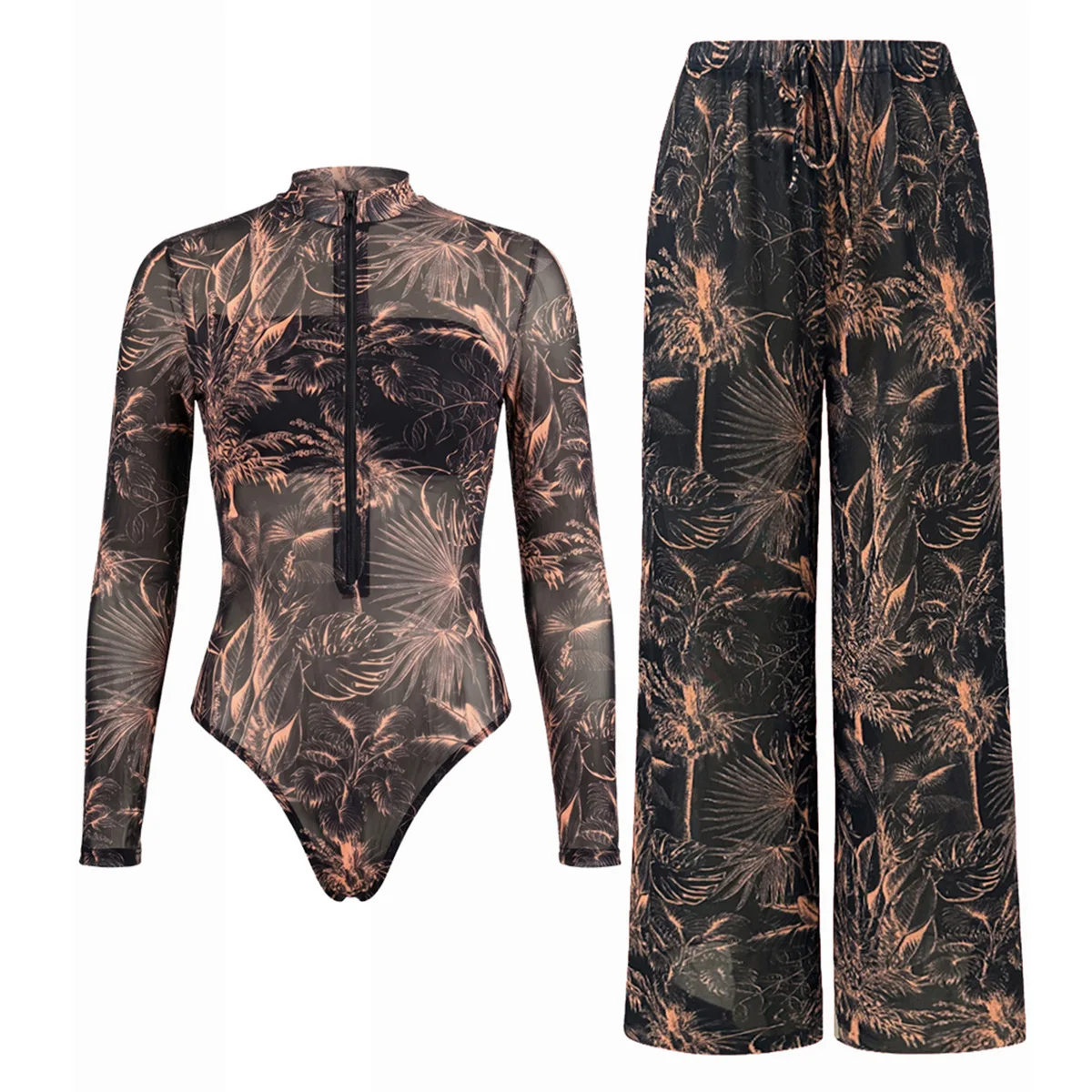 Women's 2026 New Long Sleeve One Piece Swimsuit SPF Sun Protection Swimwear Long Pants Quick Dry Sexy Beach Suit Beachwear