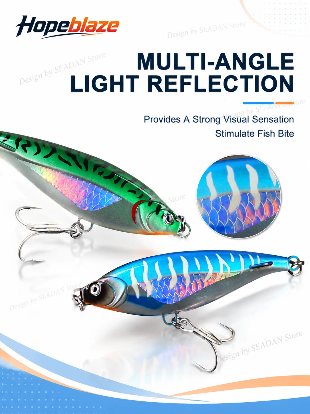 Hopeblaze Hurricane No.1 Saltwater Heavy Sinking Pencil Luminous 45/90g Fishing Lure for Big Game Amberjack GT Tuna Barracuda