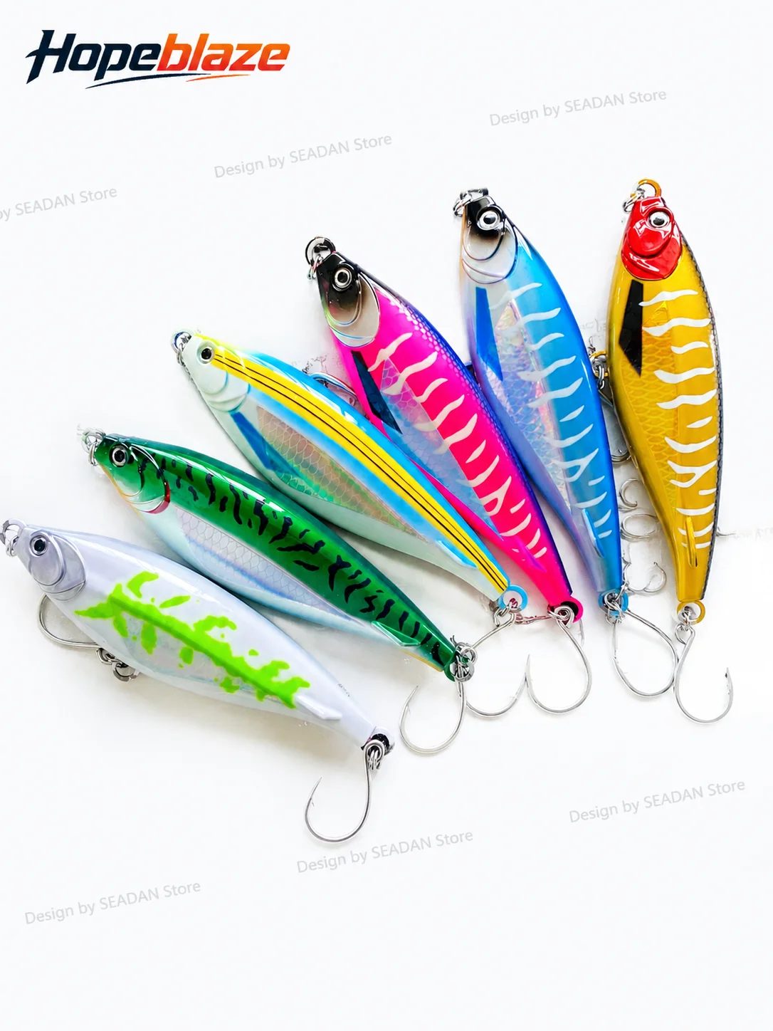 Hopeblaze Hurricane No.1 Saltwater Heavy Sinking Pencil Luminous 45/90g Fishing Lure for Big Game Amberjack GT Tuna Barracuda
