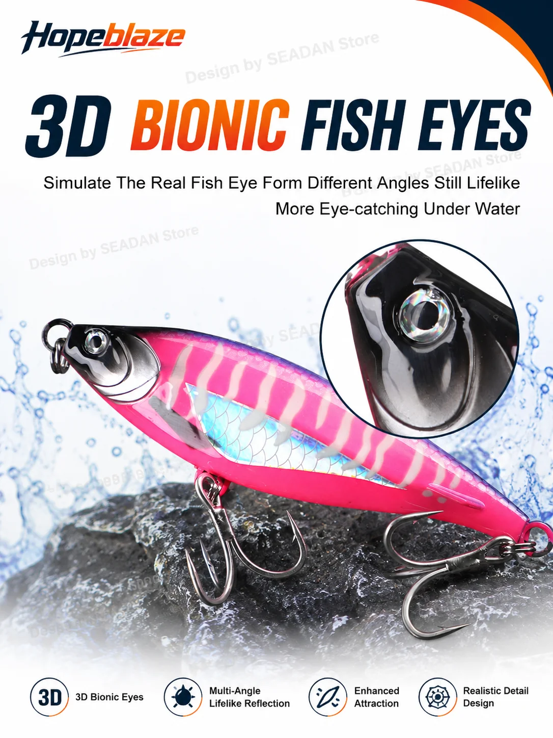 Hopeblaze Hurricane No.1 Saltwater Heavy Sinking Pencil Luminous 45/90g Fishing Lure for Big Game Amberjack GT Tuna Barracuda