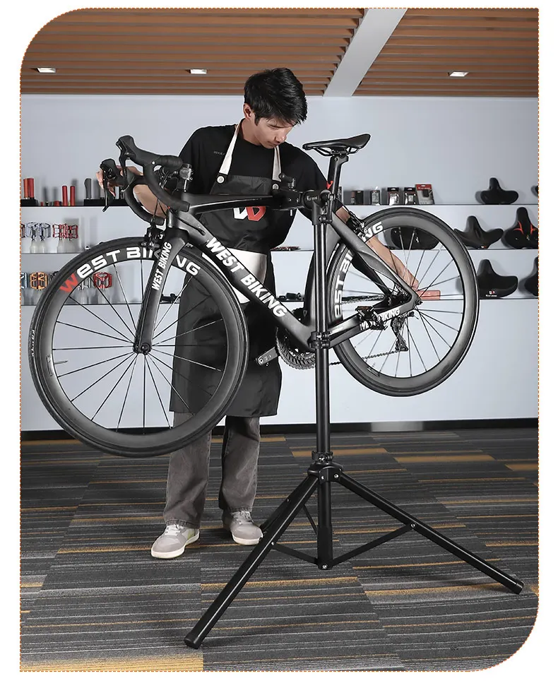WEST BIKING Bicycle Repair Stand Foldable Indoor Bike Storage Rack Adjustable MTB Road Bike Maintenance Workstand Display Holder