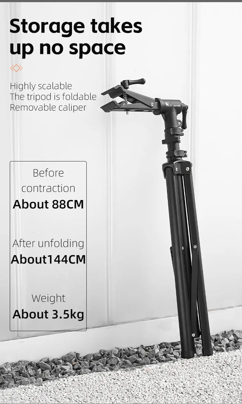 WEST BIKING Bicycle Repair Stand Foldable Indoor Bike Storage Rack Adjustable MTB Road Bike Maintenance Workstand Display Holder