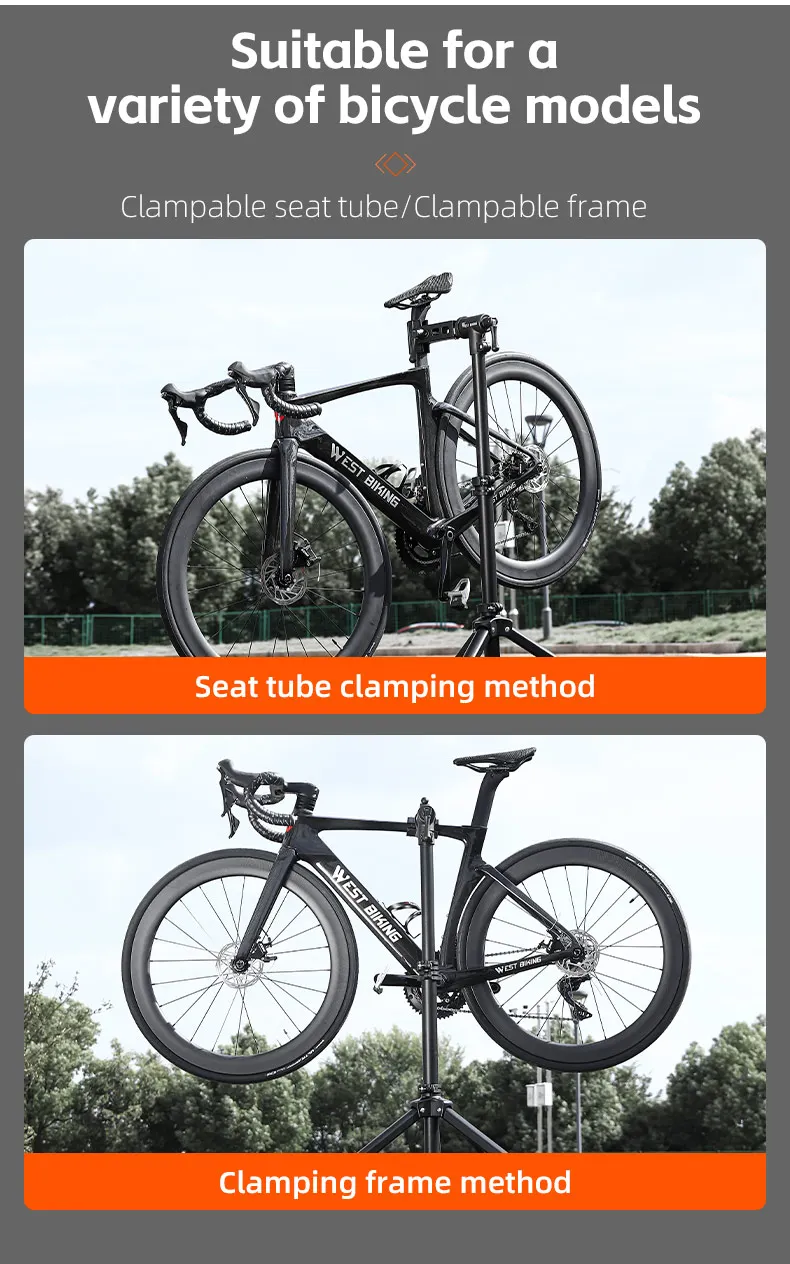 WEST BIKING Bicycle Repair Stand Foldable Indoor Bike Storage Rack Adjustable MTB Road Bike Maintenance Workstand Display Holder