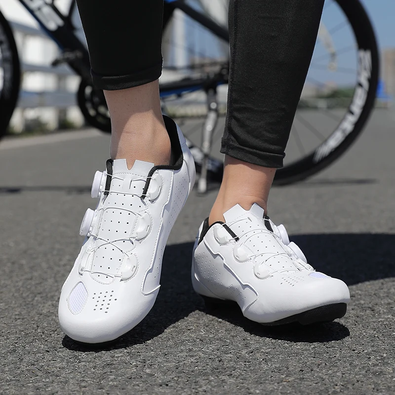 Green Road Bike Shoes Mens Cycling Shoes Quick Ratchet Buckle Compatible with SPD System Pedal  Outdoor Women Red Cyclling Shoes
