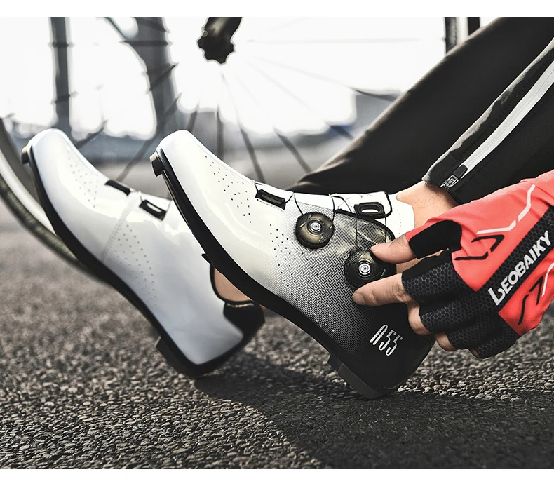 Green Road Bike Shoes Mens Cycling Shoes Quick Ratchet Buckle Compatible with SPD System Pedal  Outdoor Women Red Cyclling Shoes