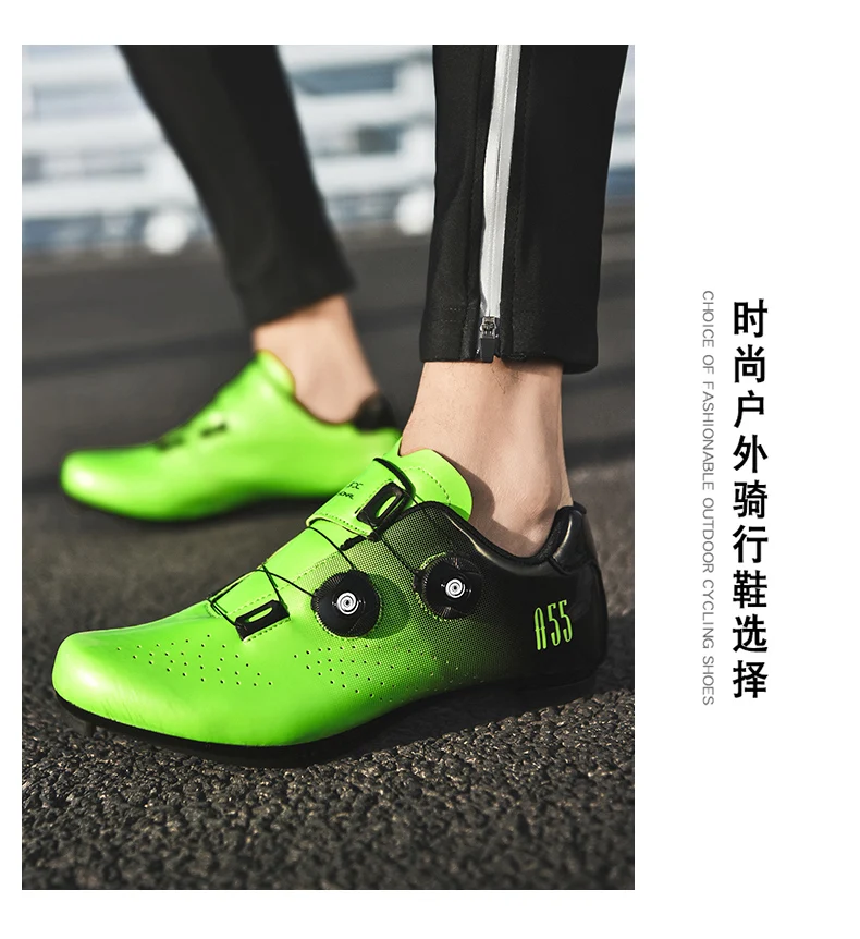 Green Road Bike Shoes Mens Cycling Shoes Quick Ratchet Buckle Compatible with SPD System Pedal  Outdoor Women Red Cyclling Shoes