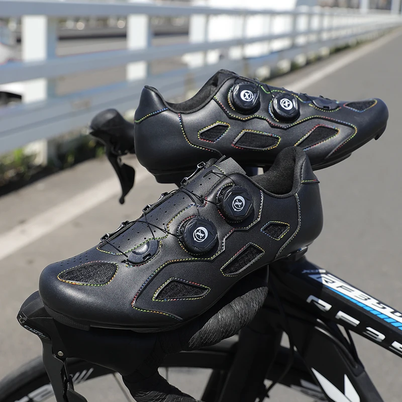Green Road Bike Shoes Mens Cycling Shoes Quick Ratchet Buckle Compatible with SPD System Pedal  Outdoor Women Red Cyclling Shoes