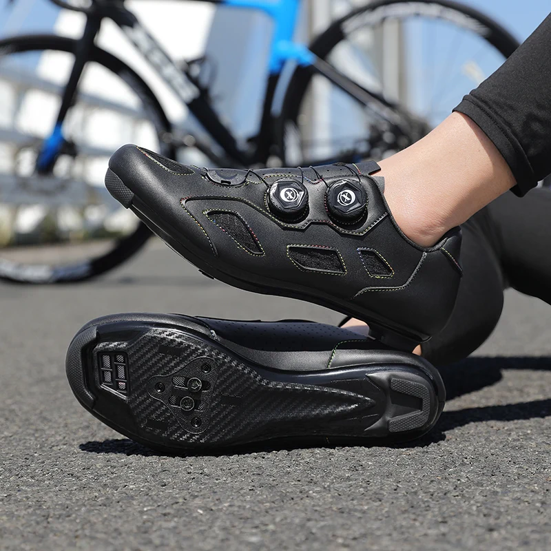Green Road Bike Shoes Mens Cycling Shoes Quick Ratchet Buckle Compatible with SPD System Pedal  Outdoor Women Red Cyclling Shoes