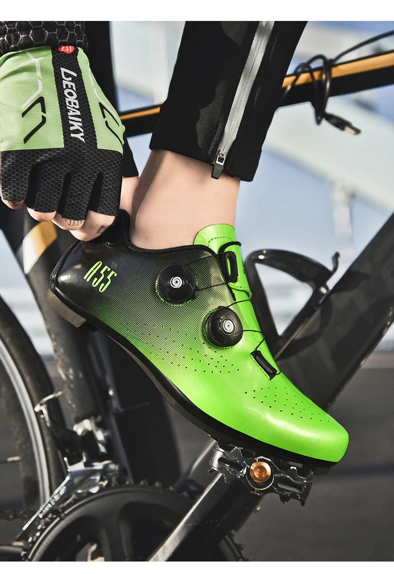 Green Road Bike Shoes Mens Cycling Shoes Quick Ratchet Buckle Compatible with SPD System Pedal  Outdoor Women Red Cyclling Shoes