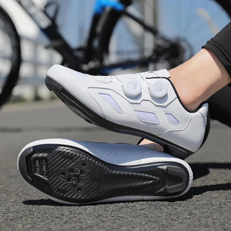 Green Road Bike Shoes Mens Cycling Shoes Quick Ratchet Buckle Compatible with SPD System Pedal  Outdoor Women Red Cyclling Shoes