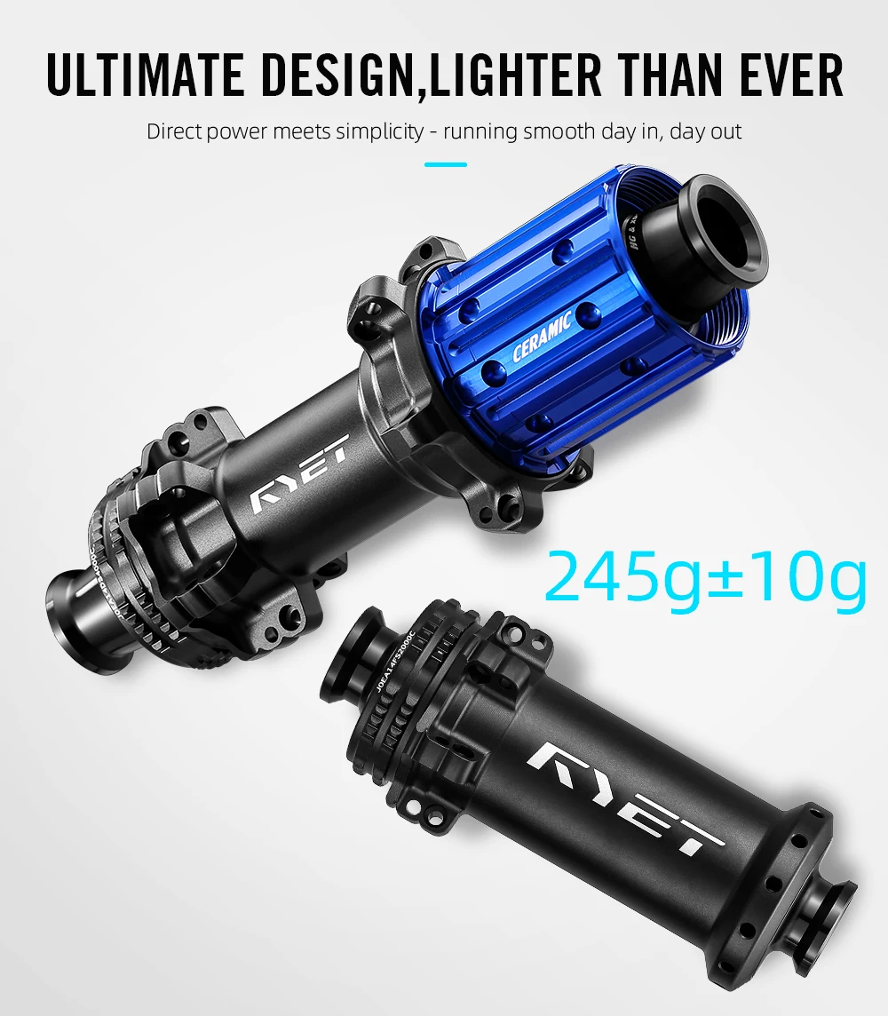 RYET Road Bike Hubs SuperLight 245g 36T Rachet Centerlock Ceramic Bearing Road Disc Brake Bicycle Hubsets Cycling Accessories