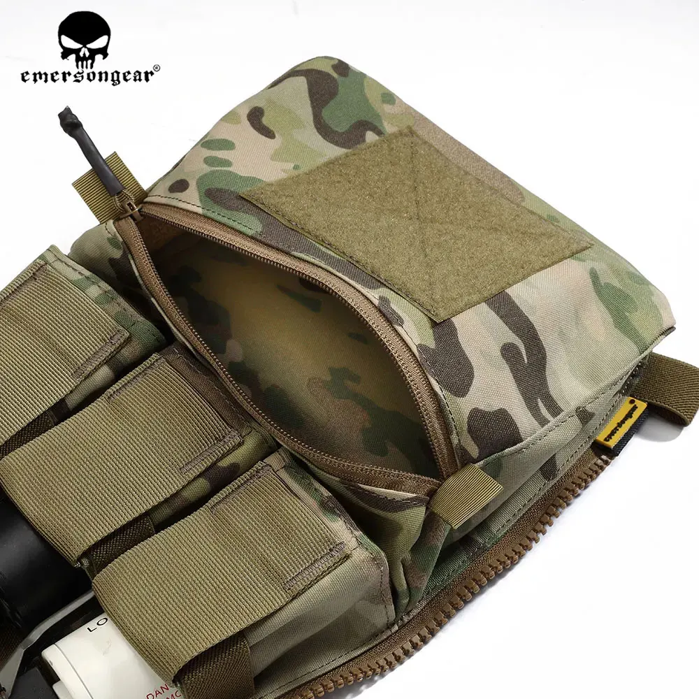 Emersongear V5 PC Tactical Back Panel Banger Pouch Zip-on Multi-fit GP Pocket Retention Flap FCPC Plate Carrier Assault Hunting