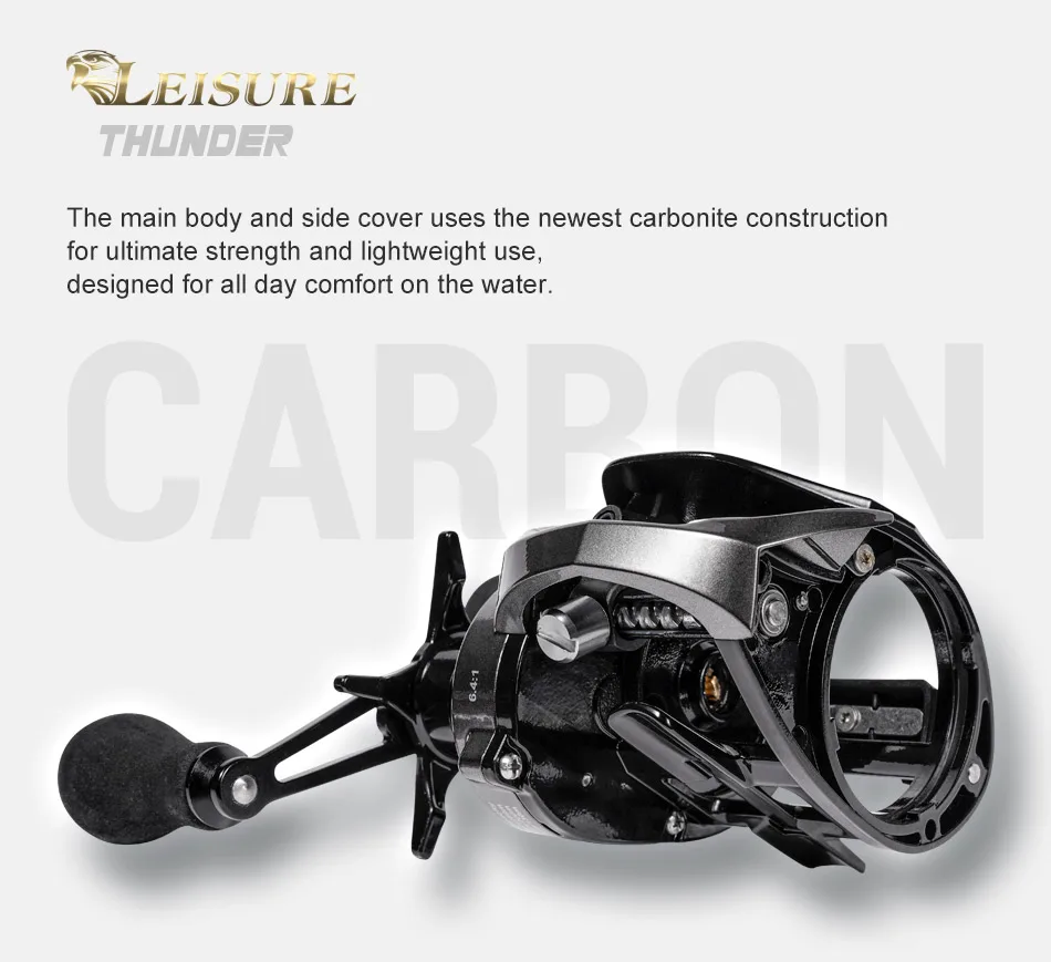 Noeby Baitcasting Reel 15KG Max Drag Magnetic Braking System 6.4:1 Gear Ratio 8+1 Ball Bearing Low Profile Predator Fishing Coil