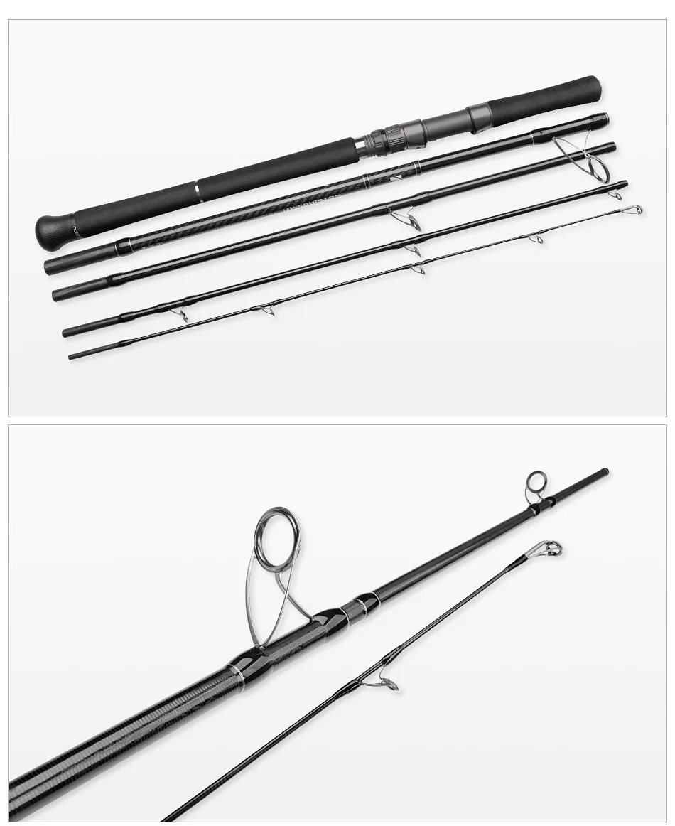 NOEBY Beast Travel Shore Jigging Rod 2.9m 5-Piece Portable Spinning Rod Max Lure 80g Fuji Components Saltwater