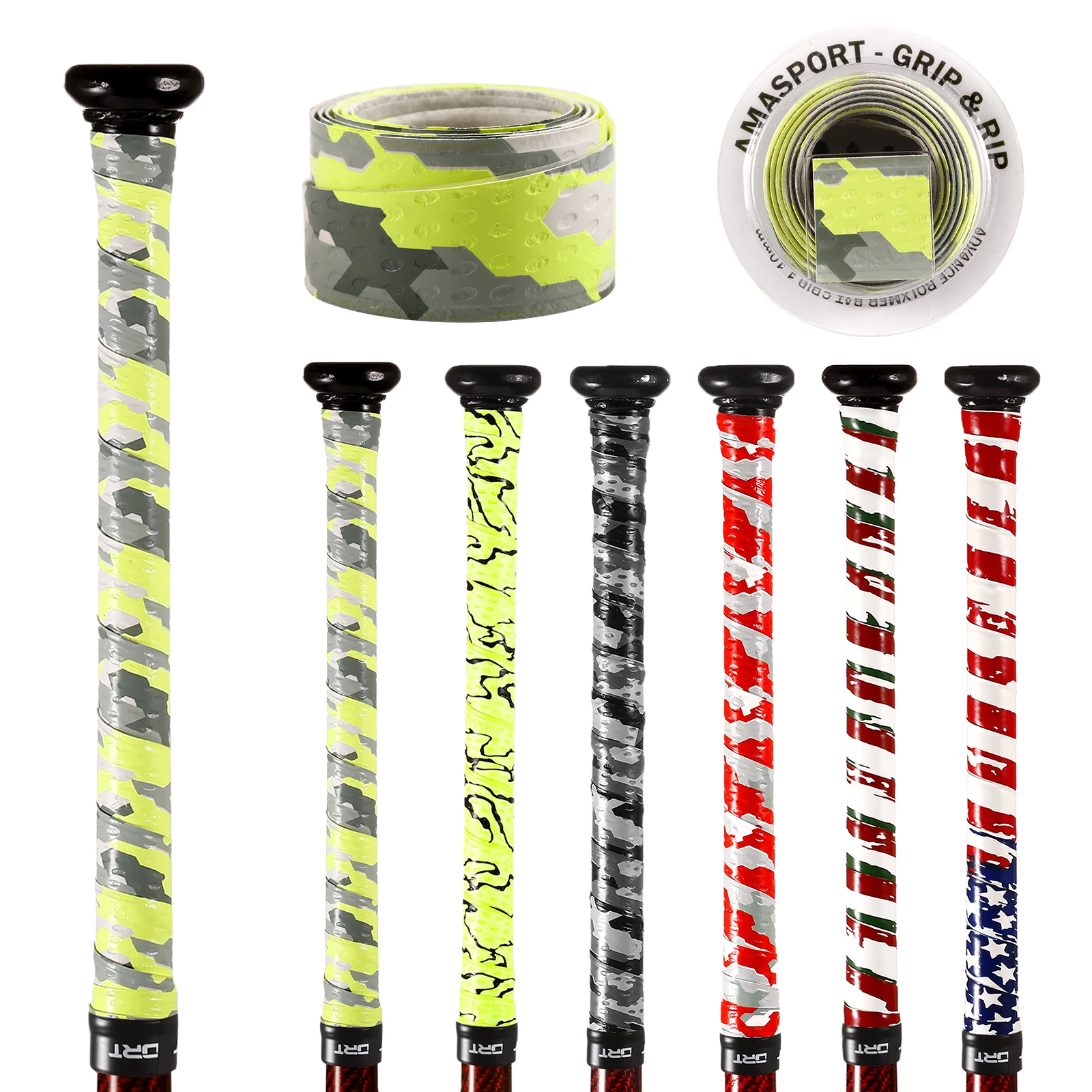 AMASPORT 50/70pcs Baseball Bat Grip Tapes Anti-slip Sweatband for Softball Baseball Bat Grip Tapes Accessories