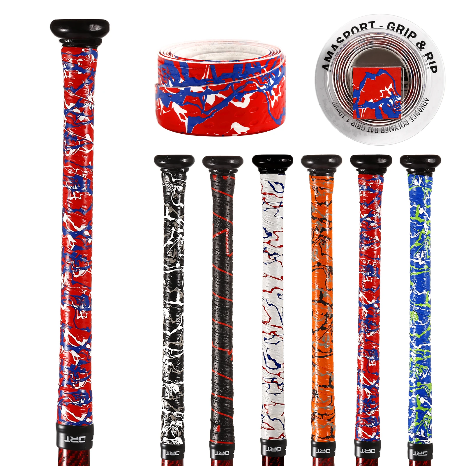 AMASPORT 50/70pcs Baseball Bat Grip Tapes Anti-slip Sweatband for Softball Baseball Bat Grip Tapes Accessories