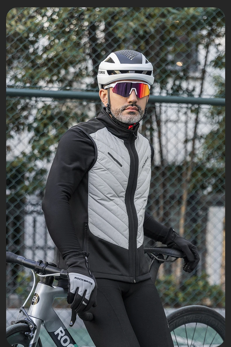 ROCKBROS Heated Vest USB Heated Jacket Thermal Clothing Hunting Cycling USB Infrared Heating Vest Washable Men Winter Warm