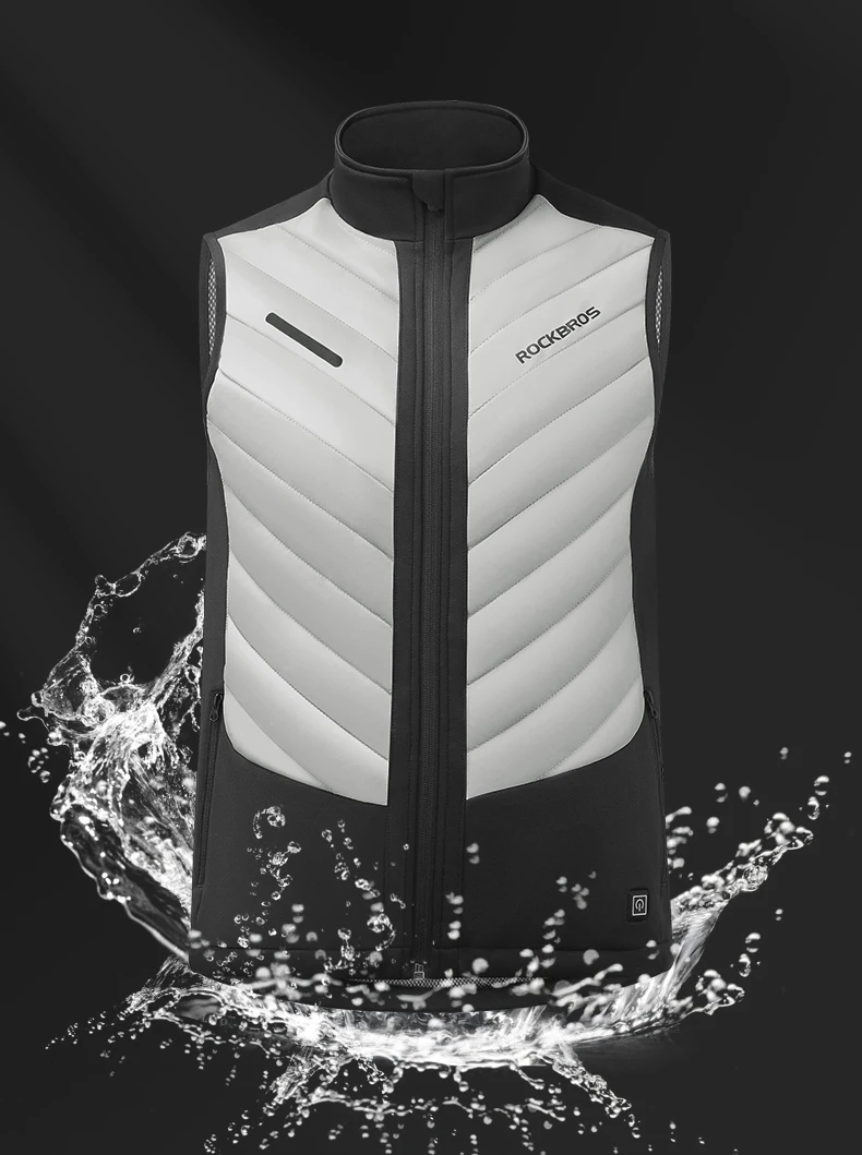 ROCKBROS Heated Vest USB Heated Jacket Thermal Clothing Hunting Cycling USB Infrared Heating Vest Washable Men Winter Warm