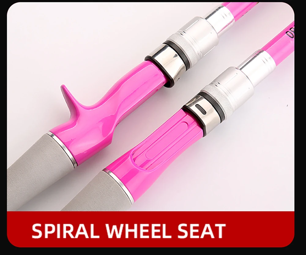 Spinning Rod and Reel Combo for Bass Pesca Mini Telescopic Fishing Rods 1.5M 1.8M 2.4M Metal Spool Fishing Reels Set Pink Girl