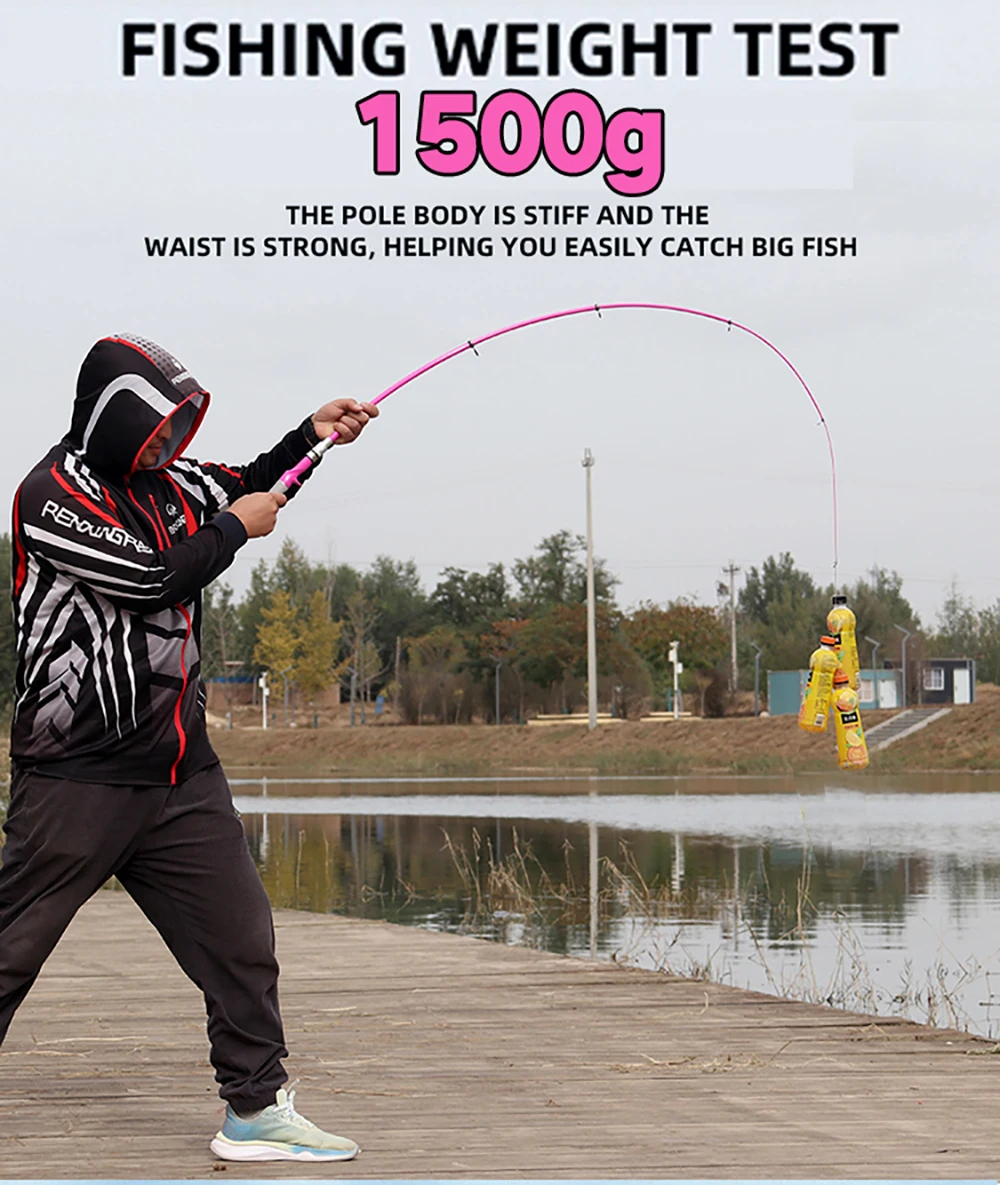 Spinning Rod and Reel Combo for Bass Pesca Mini Telescopic Fishing Rods 1.5M 1.8M 2.4M Metal Spool Fishing Reels Set Pink Girl