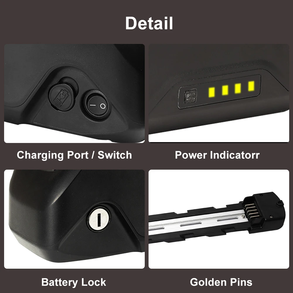 Chamrider Polly 48V28.8AH Ebike Battery Downtube Electric Battery BMS Original 21700 Lithium Ion Battery 1500W LG Grade A Cells