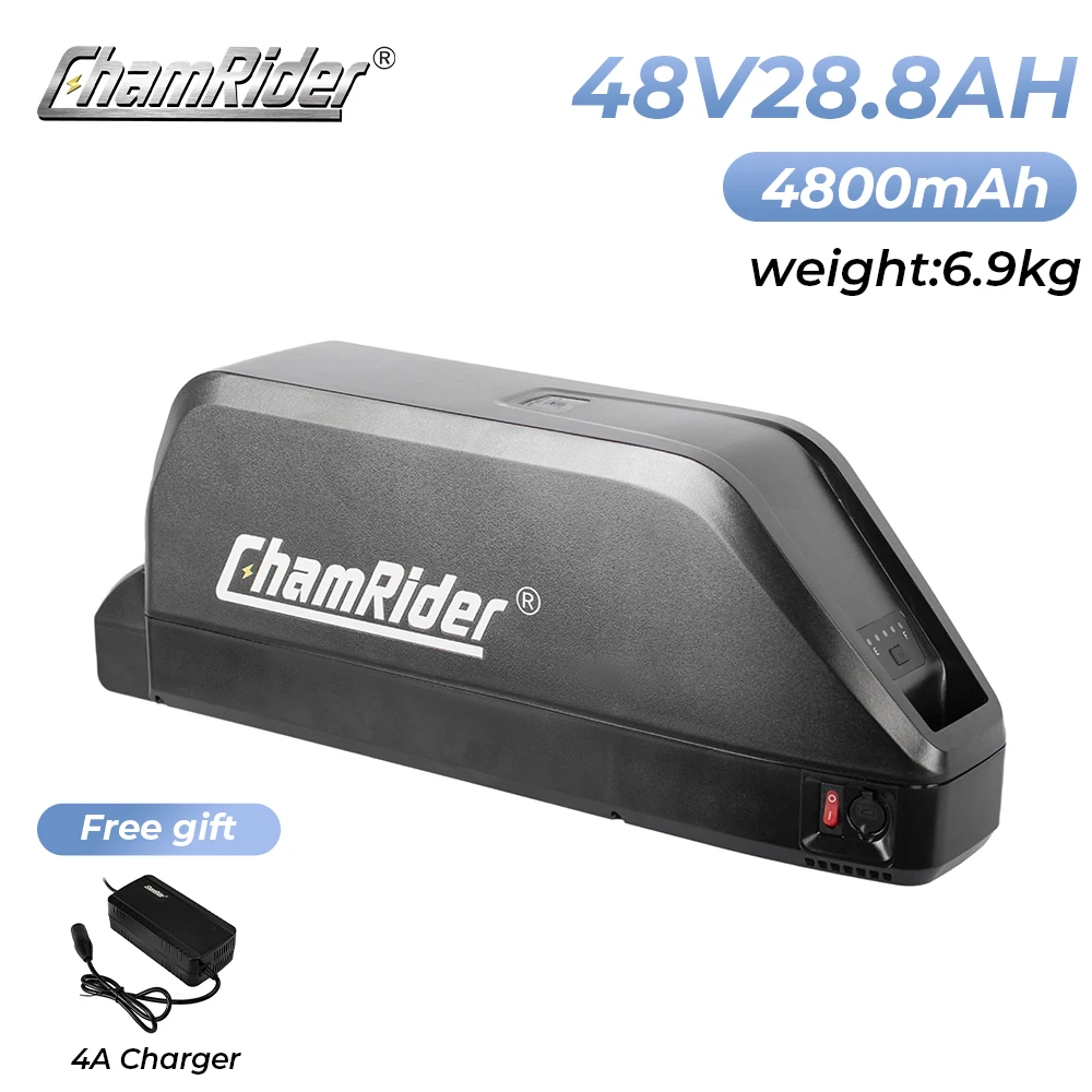 Chamrider Polly 48V28.8AH Ebike Battery Downtube Electric Battery BMS Original 21700 Lithium Ion Battery 1500W LG Grade A Cells
